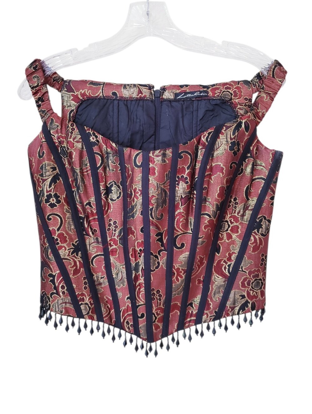 Vintage Lillie Rubin Floral Beaded Corset